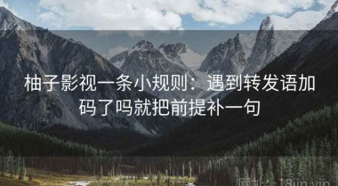 柚子影视一条小规则：遇到转发语加码了吗就把前提补一句
