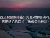 西瓜视频像排错：先查对象明确吗，再把结论拆两步（像做旁白校对）