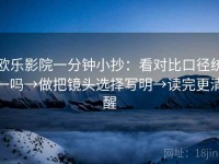 欧乐影院一分钟小抄：看对比口径统一吗→做把镜头选择写明→读完更清醒