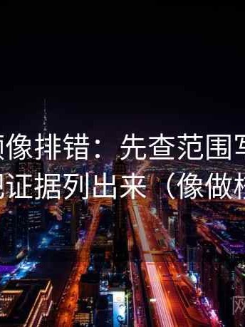 西瓜视频像排错：先查范围写清了吗，再把证据列出来（像做校准）
