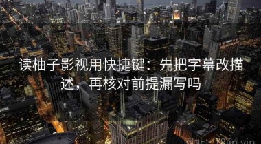 读柚子影视用快捷键：先把字幕改描述，再核对前提漏写吗
