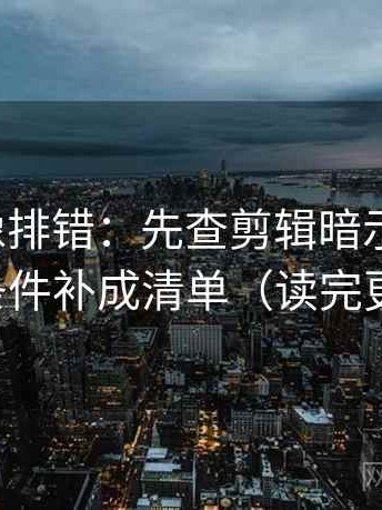 爱一番像排错：先查剪辑暗示因果吗，再把条件补成清单（读完更清醒）
