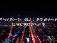 神马影院一条小规则：遇到镜头有选择吗就把结论拆两步