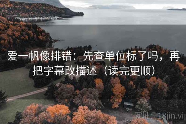 爱一帆像排错：先查单位标了吗，再把字幕改描述（读完更顺）