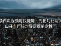 读西瓜视频用快捷键：先把对比写同口径，再核对导语提前定性吗