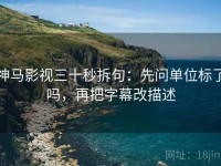 神马影视三十秒拆句：先问单位标了吗，再把字幕改描述