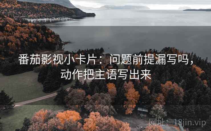 番茄影视小卡片：问题前提漏写吗，动作把主语写出来