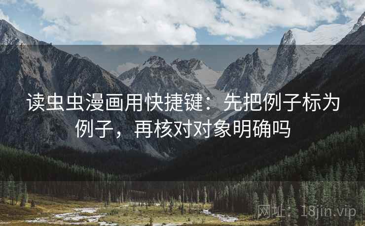 读虫虫漫画用快捷键：先把例子标为例子，再核对对象明确吗