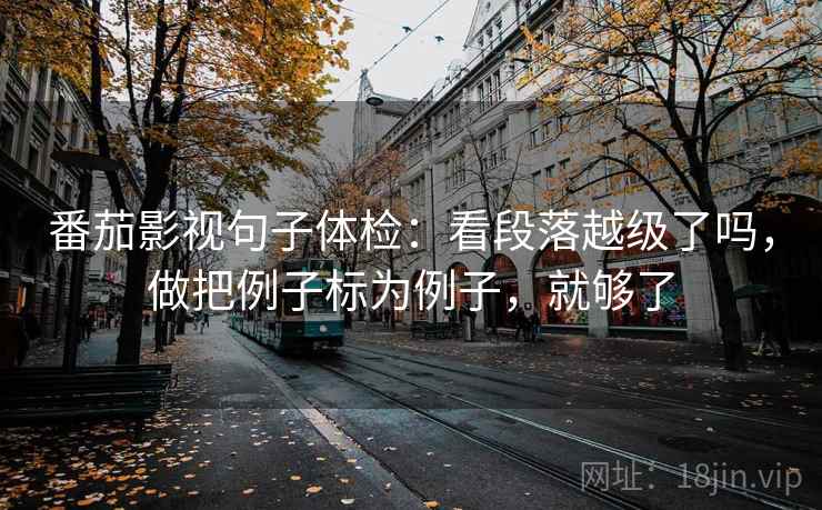 番茄影视句子体检：看段落越级了吗，做把例子标为例子，就够了