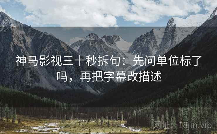 神马影视三十秒拆句：先问单位标了吗，再把字幕改描述